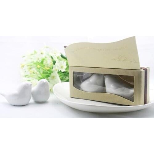 2014 Hot sale newest wedding favors" love bird "salt pepper shaker Wedding gift Ceramic gift cooking tools