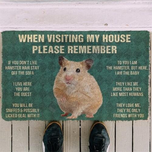 3D Printed Please Remember Hamster Doormat Non Slip Door Floor Mats Decor Porch Doormat 02