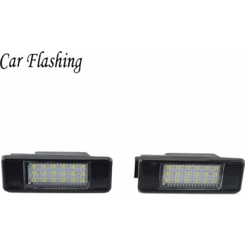 2Pcs Error Free 18 LED License Plate Light for Peugeot 207 308 Citroen Berlingo C2 C3 Pluriel Baujahr 2004-2009 C4 C5 C6 DS3 P12