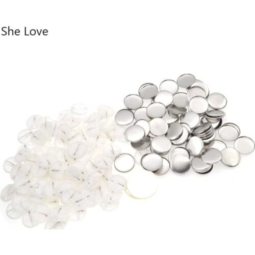 Chzimade 100Pcs/lot White Color Plastic Blank Pin Badge Parts For DIY Badge Craft Handmade Needwork Material Supplies