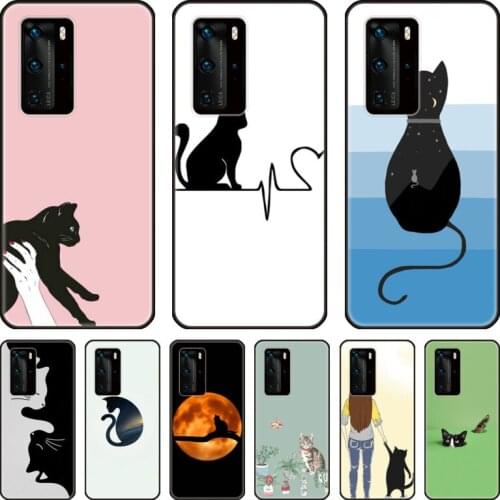 Lovely cat Phone Case For Huawei Honor 20 10 9 8 N Pro Lite A C RU black cell shell