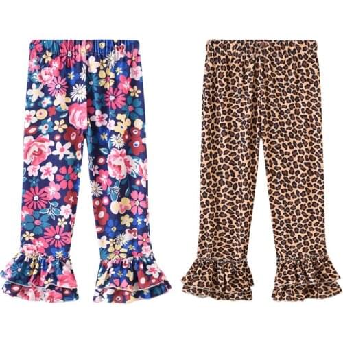 Toddler Kid Baby Girl Clothes Leopard Leggings Floral Print Long Pant Girls Trousers Cute Princess Bell-Bottoms Childrens Pants