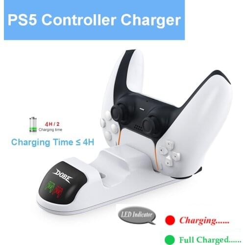 DOBE LED 2 Controllers Charger Type-c Interface Port Charging Dock Station With USB Charging Cable For PS5 Gamepad Joystick
