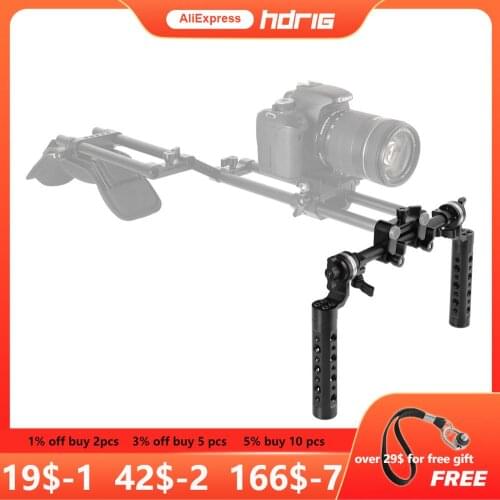 HDRiG Adjustable Cheese Handgrip Pair ARRI rosette M6 Hand Grip With 15mm 4 Holes Rod Clamp For Shoulder Rig