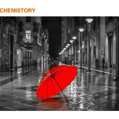 CHENISTORY Frame DIY Painting By Numbers Kit Landscape Acrylic Paint By Number Modern Wall Art Picture Canvas Painting Decor