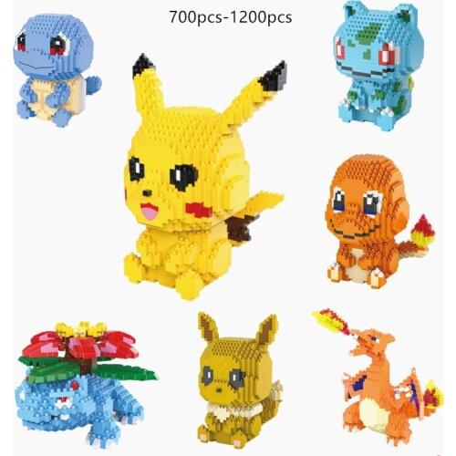 Pokemon Building Blocks Puzzle Girl Toy Pikachu Christmas Gift Boy Toy Pokémon Elf Assembly Decoration