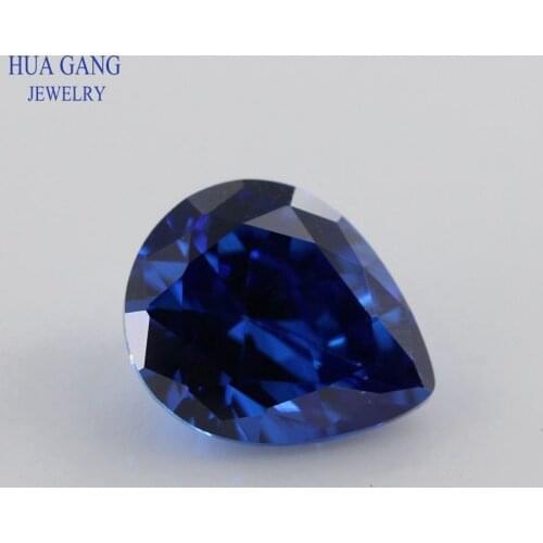 Royal Blue Pear Shape AAAAA Cubic Zirconia Synthetic Gems CZ Stone For Jewelry 2x3-13x18mm Free Shipping