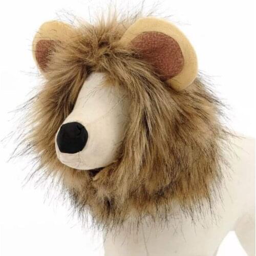 Creative Cat Head Accessories Supplies Lion Head Fake Ear Pet Funny Hat Pet Entertainment Halloween