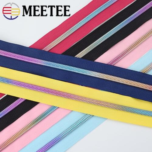 Meetee 4/8meters 5# Nylon Zipper Coded Open-End Zips for DIY Textile Coat Luggage Repair Kit Zippers Garment Sewing Accessories
