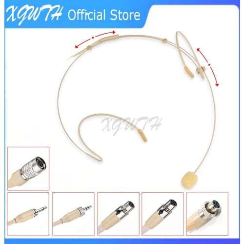Adjustable Headset Microphone Omnidirectional Condenser Mic For Children Headworn Mic Mike Student 4 Pin 3Pin XLR 3.5mm Lockable