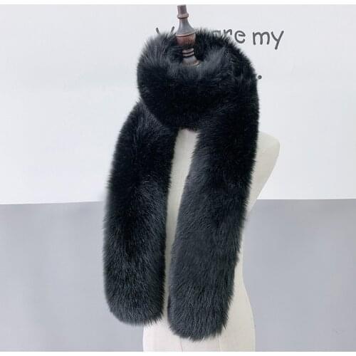 Autumn And Winter Imitation Fur Scarf Collar Shawl Imitation Fox Hair Long Wool Scarf Super Soft Winter Warm Wool Fur Collar