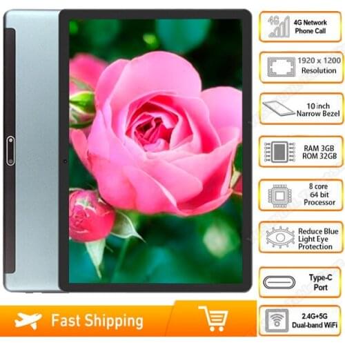 2020 3G/4G Phone Call Android 9.0 Tablet 10 inch Tablet pc Octa Core 3GB 32/64 GB ROM Bluetooth Wi-Fi 2.5D Steel Screen Tablets