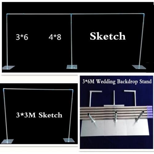 Wedding Backdrop Stand With Expandable Rods Backdrop Frame Adjustable Stainless Steel Pipe Wedding Props