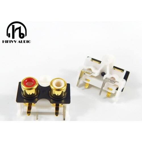 AV2-8.4-10 Gold plating RCA Socket 90 Degree welding PCB for Signal output Connector