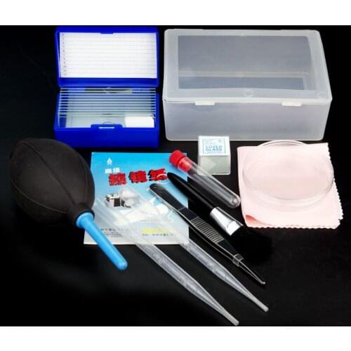 Microscope Accessories Kit Biology Science Experiment Sets Box Microscope Glass Slides Cover Slip 11pc/Box Set