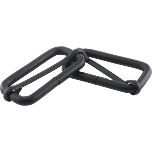 Rectangle Black Metal Slides Tri-glides Wire-formed Roller Pin Buckles Strap Slider Adjustable Buckles DIY Leather Craft Buckle