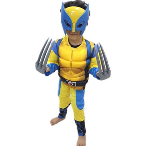 4-12Y Child Wolverines Cosplay Costume Kids Boys Superhero Halloween/Carnival Cosplay Party Fancy Dress