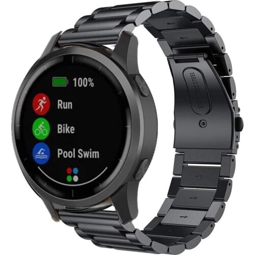 Stainless Steel Strap For Garmin Vivoactive4 Venu Sq Approach S40 Metal Bracelet For OnePlus Watch 46mm Zepp E Z Smart Watchband