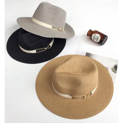 Panama Hat Summer Sun Hats for Women Man Beach Straw Hat For Men UV Protection Cap Jazz Hat Chapeau Femme
