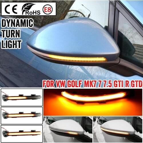 For Volkswagen Golf MK7 7 GTI R GTD Dynamic Blinker LED Turn Signal Rline Touran Mirror Light 2013 2014 2015 2016 2017