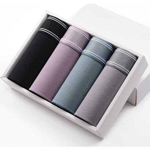 4pcs/lot Soft Modal Underwear Men Boxer Sexy Underpants Man Boxershorts Thin Style Mens Boxers Shorts Seemless Male Lingerie