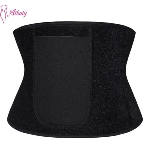 Atbuty Slimming Waist Shaper Belt Workout Body Shapers Postpartum Corset Sweat Waist Trainer with Phone Pocket