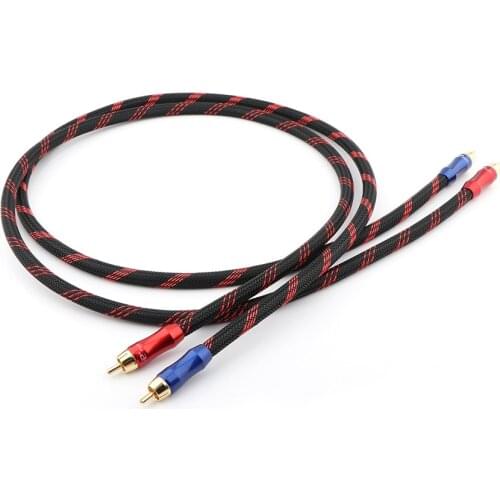 YTER 99.9998% signal copper RCA Cable High-performance Premium Hi-Fi Audio 2rca to 2rca cable