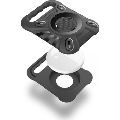 AirTag Mecha PC Hard Protector Shell with Metal Keychain Shockproof Anti-Scratch Fall Protect Shell Cover for Air Tags