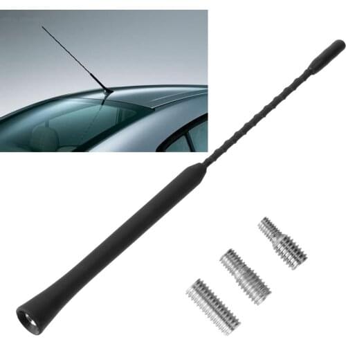 1PCS Universal Antenna Black 235mm Car Radio Universal Flexible Anti Noise Bee-sting Aerial Ariel Arial Antenna 9" car styling