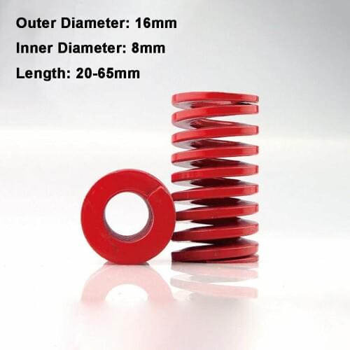 1Pcs Outer Diameter 16mm Red Medium Load Compression Spring Loading Die Mold Spring Inner Diameter 8mm Length 20-65mm
