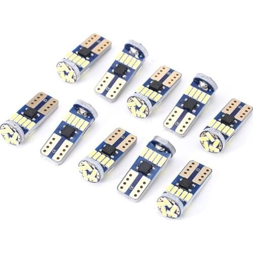 10pcs/set Car T10 SMD LED License Plate Light Dome Map Reading Door Lamp 6000K White 800Lm Bulbs 194 168 W5W 2825 147 152 Parts