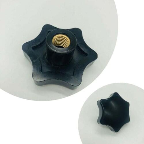 3pcs M6 M8 M10 M12 five-star plastic head adjustment hand nuts handle plum shaped star nut brass tooth black color OD 38/58mm