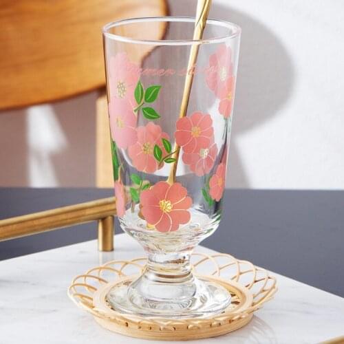 4 Patterns 280ml Cool Summer Cocktail Glass Calliopsis Fruit Party Juice Snifter Family Gift Drinkware Multipurpose Small Goblet