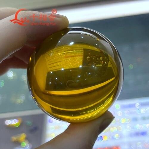 55mm yellow color sphere shape/ ball shape cz stone cubic zirconia gemstone without hole