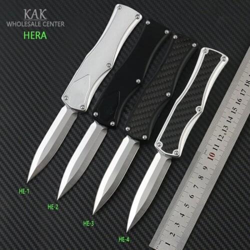 KAK HERA Auto knife Combat tactical knife D2 steel T6-6061 aluminum alloy handle Outdoor camping EDC tools pocket knives