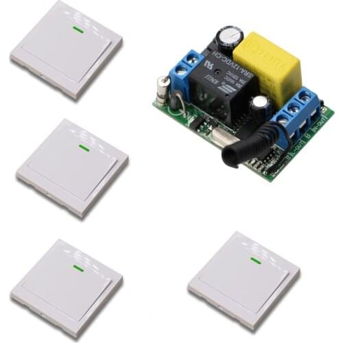 AC 220V Wireless Remote Control Switch Receiver and 4pcs Wall Panel Remote Transmitter Hall Bedroom Ceiling Lights Wall Lamps