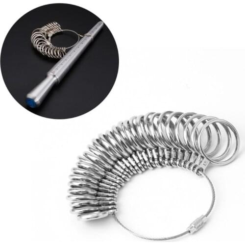 EU/JP/KR/UK Useful Standard Jewelry Measuring Tool Rings Size Metal Finger Ring Sizer Measure Gauge
