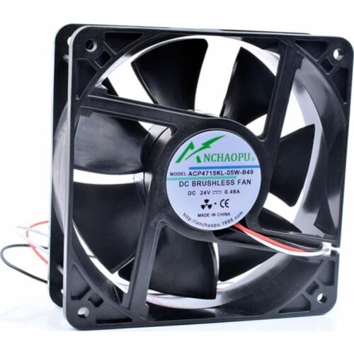 Brand new original ANCHAOPU 4715KL-05W-B49 12cm 12038 120x120x38mm DC24V 0.46A 3 line inverter cooling fan