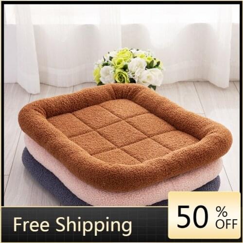 Pet Bed Fleece Beds For Small Large Dogs Cats Pad Winter Dog Bed Mat Thicken Pet Cushion Blanket Warm Cat Bed House Best Dog Mat