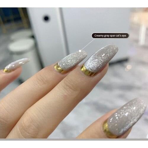 Nailfan Nail Gel Milk Tea Spar Cats Eye Glue 15ml Variety Nail Polish Glue Silver Variety Glue Nail Art Shiny Nail Art Varnish