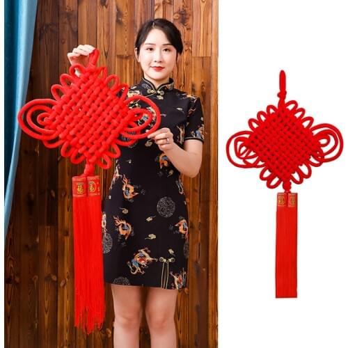 Chinese Knot Chinese New Year Festival Ornaments New Year Chinese Knot Red PVC Red Color PVC Material Festival Red Chinese Knot