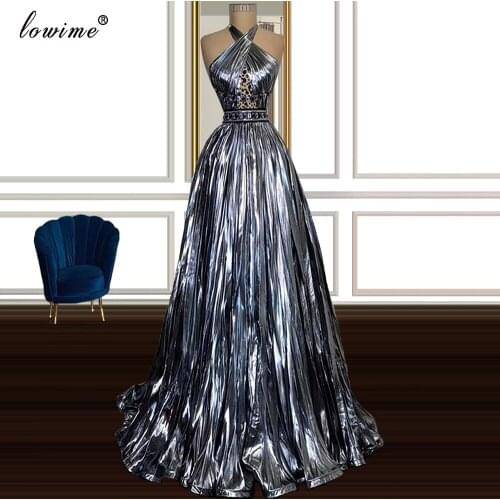 2 Designs Dark Gray Prom Dresses With Crystals Sleeveless Dubai Cocktail Party Dresses Evening Wear Vestidos Formales 2020