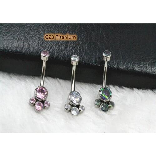 10pcs G23 Titanium Gems Navel Belly Button Rings Great Shine Woman Belly Piercing Barbell Navel Piercing Girls Body Jewelry