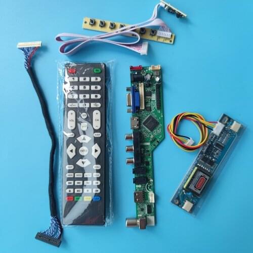 Kit For MT170EN01 17.0" LCD 2CCFL monitor 30Pin TV Controller board keyboard+Remote+Inverter LVDS VGA USB AV HDMI-compatible