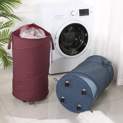 Large Capacity Laundry Basket With Wheels Dirty Clothes Storage Basket Organizer For Toy Waterproof Home Organizer Foldable Bag