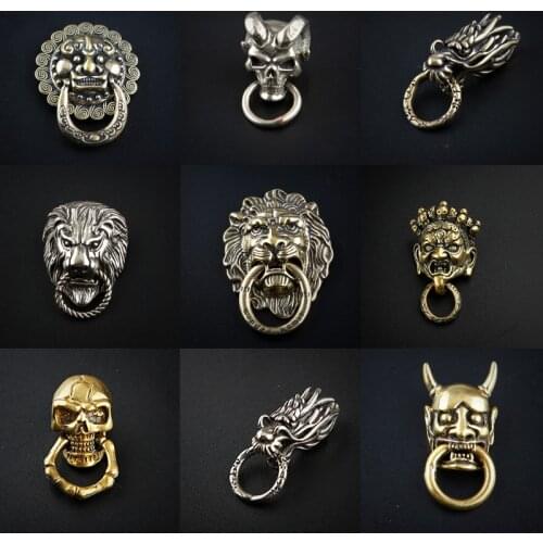 Qianyi leather goods Prajna decoration buckle skeleton wealth cloth buckle brass bite ring handmade leather goods accessories