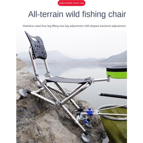 All terrain fishing chair foldable stainless steel multifunctional portable fishing chair stool