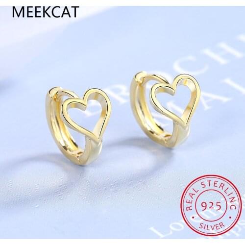 Fashion Child 925 Silver Hollow Heart Romantic Hoop Earrings Girl Women Beautiful Huggies Earring Jewelry Anti-Allergic