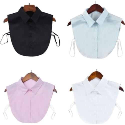 Fashion Hot New Women Cotton Fake Collar Adjustable Solid Color Detachable Half-Shirt Blouse Tops Clothes Accessories Dropship