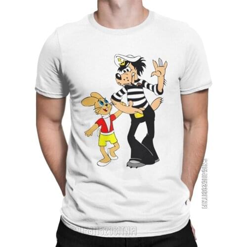 Men Nu Pogodi Cartoon Funny Wolf And Bunny T Shirts 100% Cotton Clothing Novelty Classic Crew Neck Tee Shirt Unique T-Shirts